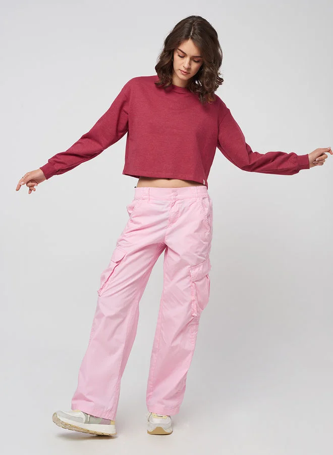 The Souled Store The Souled Store|Solid |Plum| Maroon womens Sweatshirts