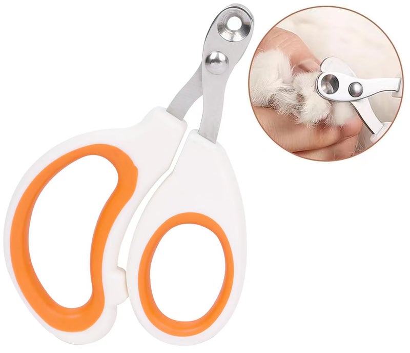 Vesslam Cat Nail Clippers with Circular Cut Hole -Avoid Over Cutting Pet Nail Clippers -Sharp Angled Blade Professional Paw Trimmer Set for Novice Pet Families (Orange) - Image 1