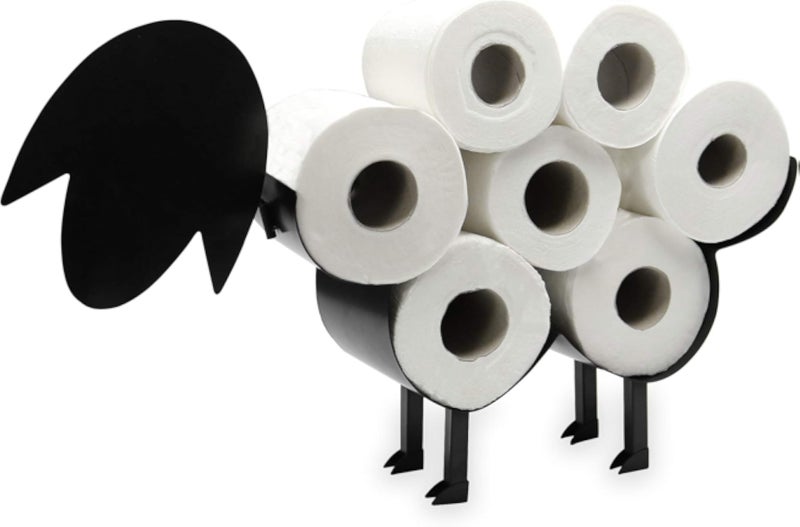 Sheep Toilet Roll Holder | Free Standing Novelty Toilet Paper Stand | Metal Toilet Accessory | Fun Bathroom Accessories | Wall Mounted |