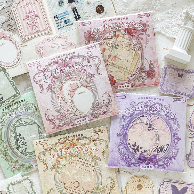 Paper Logo Notes Old Psalm Series Three-Dimensional Letterpress European Retro Hand Account Collage Base Portable Message Paper - Image 2