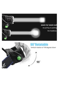 NNEWVANTE Led Head Torch Headlamp 1000 High Lumens Head Torches With 3 Light Modes, Adjustable & Zoomable Headlights For Safety & Durable Use, Suitable For Camping, Hiking, Running - Super Bright Flas  - Image 3