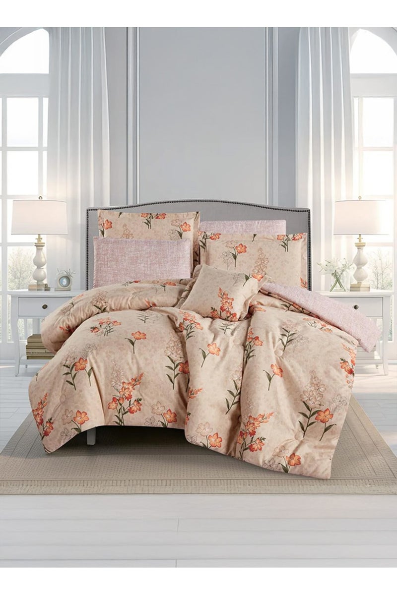 Melen Single  summer bed sheet set - 4 pieces - Fits a 200x120 bed - Leighton - Beige - Nude - Image 1