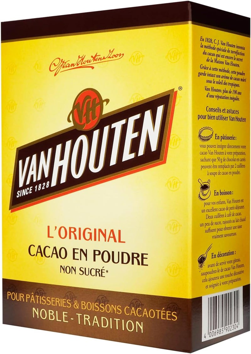 Van Houten Gourmet Cocoa Powder 8.8oz (250g) - Unsweetened 100% Cocoa for Baking and Beverages - Image 3