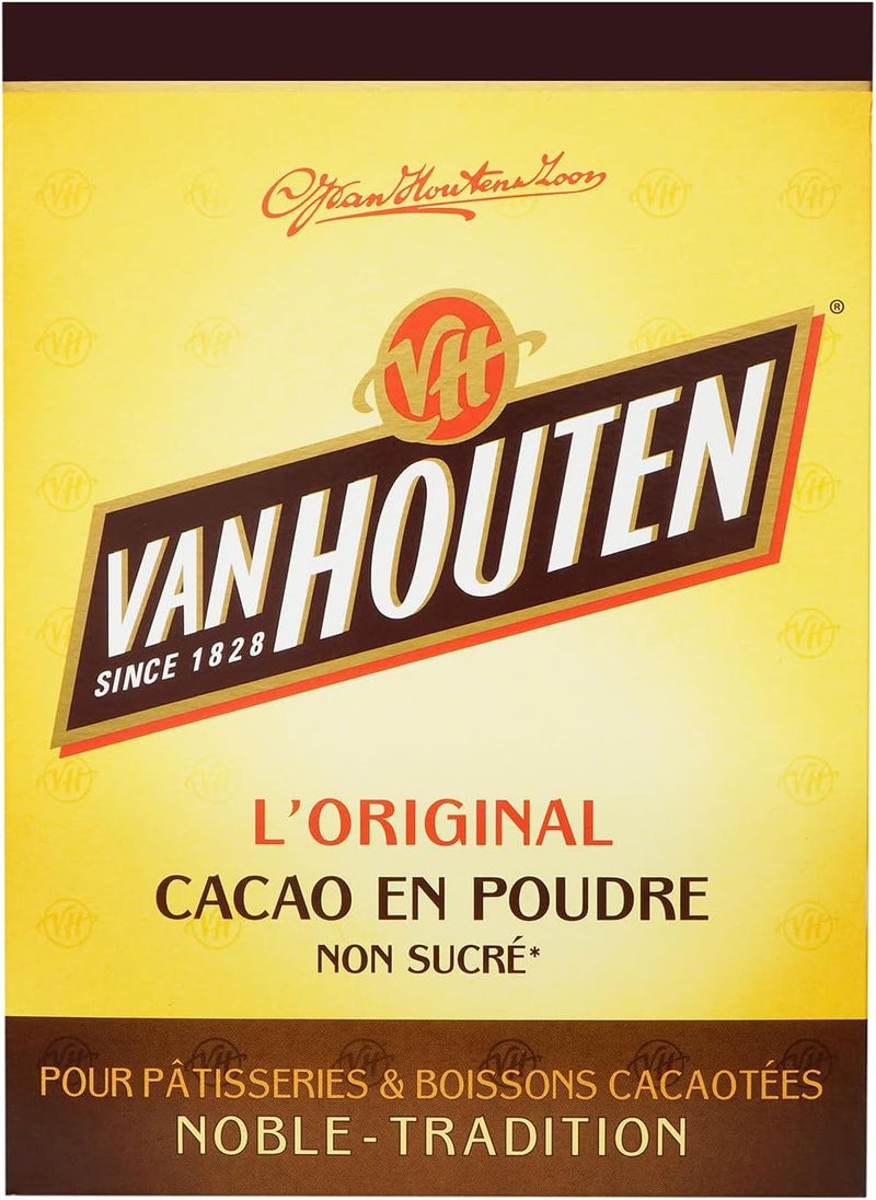 Van Houten Gourmet Cocoa Powder 8.8oz (250g) - Unsweetened 100% Cocoa for Baking and Beverages - Image 1