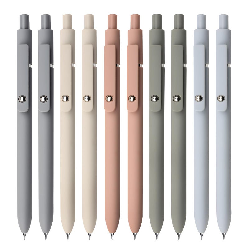 UIXJODO Gel Pens, 10Pcs 0.5mm Black Ink Pens Fine Point Smooth Writing Pens, High-End Series Retractable Pens for Journaling Note Taking, Cute Office School Supplies Gifts for Women (10 Pcs Morandi) - Image 1