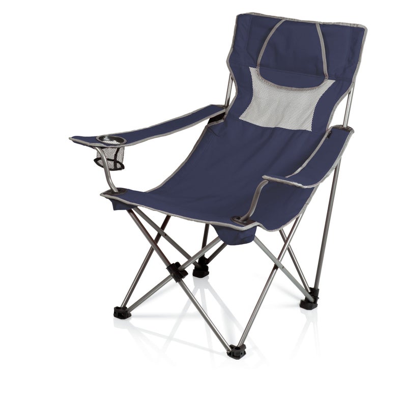 Picnic TIME Campsite Camping Chair, Picnic Chair, Outdoor Folding Chair with Carry Bag, Beach Chair, (Navy Blue with Gray Accents) 23 x 18 x 36 - Image 1