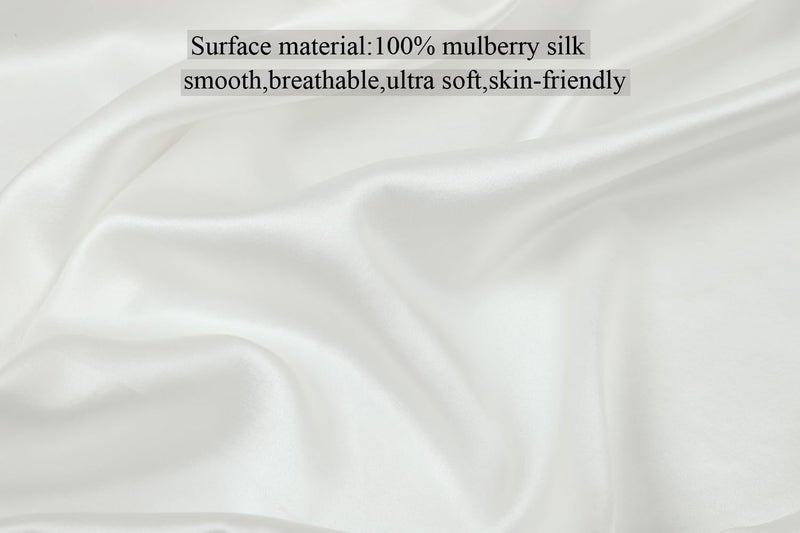 Knlpruhk Silk Fitted Crib Sheet 28" x 52" Surface (100% Pure Mulberry Silk) â€“ 9" Deep Pocket (Satin) for Baby Hair 19 Momme 6A High Grade Fibers Ultra Soft Smooth Breathable White - Image 2