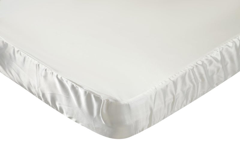 Knlpruhk Silk Fitted Crib Sheet 28" x 52" Surface (100% Pure Mulberry Silk) â€“ 9" Deep Pocket (Satin) for Baby Hair 19 Momme 6A High Grade Fibers Ultra Soft Smooth Breathable White - Image 5