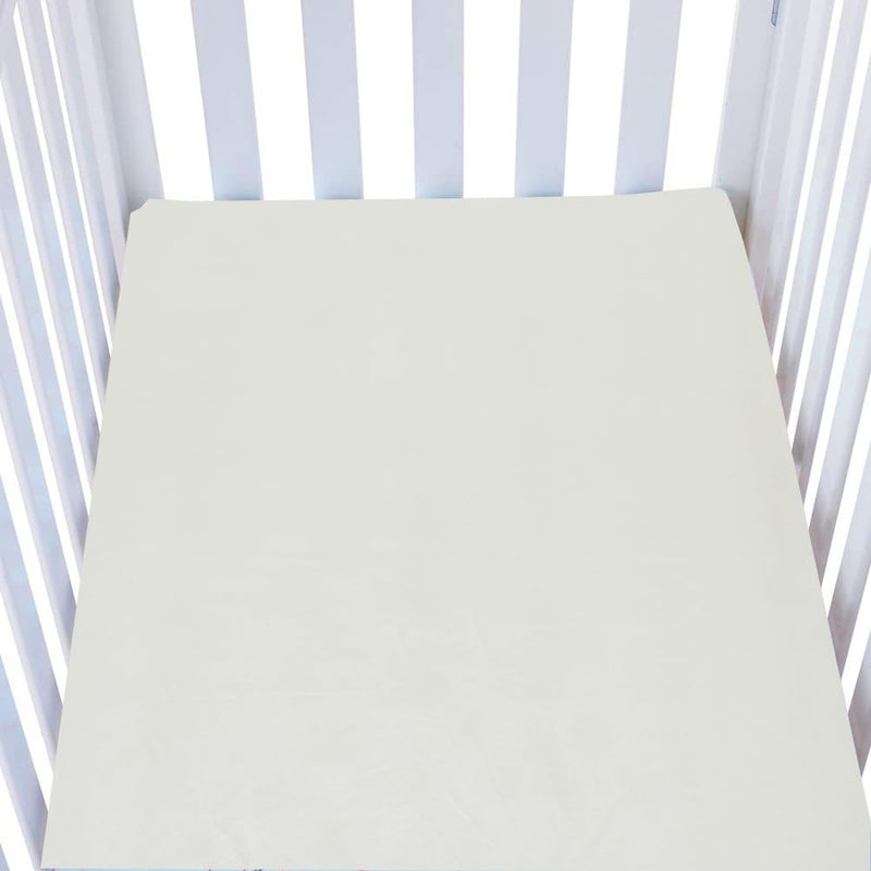 Knlpruhk Silk Fitted Crib Sheet 28" x 52" Surface (100% Pure Mulberry Silk) â€“ 9" Deep Pocket (Satin) for Baby Hair 19 Momme 6A High Grade Fibers Ultra Soft Smooth Breathable White - Image 1