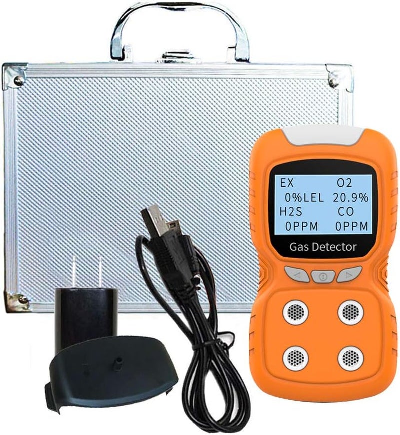 XLA Alert Portable Gas Detector, Gas Clip 4 Gas Monitor Meter Tester Analyzer, Rechargeable LCD Display Sound Light Shock Air Quality Tester, 2 Year Detector… - Image 3