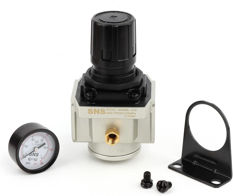 Sns Air Compressor Pressure Regulator With Bracket and Gauge Female Thread 1'' NPT 0-150 PSI Adjustable AR5000-N10 - Image 4