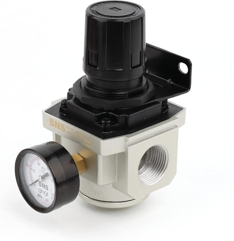 Sns Air Compressor Pressure Regulator With Bracket and Gauge Female Thread 1'' NPT 0-150 PSI Adjustable AR5000-N10 - Image 1