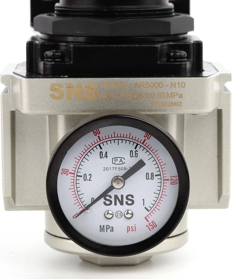 Sns Air Compressor Pressure Regulator With Bracket and Gauge Female Thread 1'' NPT 0-150 PSI Adjustable AR5000-N10 - Image 3