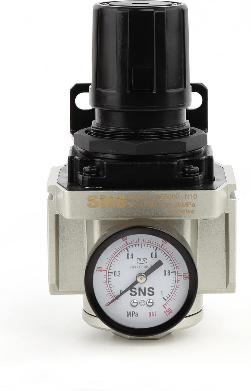 Sns Air Compressor Pressure Regulator With Bracket and Gauge Female Thread 1'' NPT 0-150 PSI Adjustable AR5000-N10 - Image 2