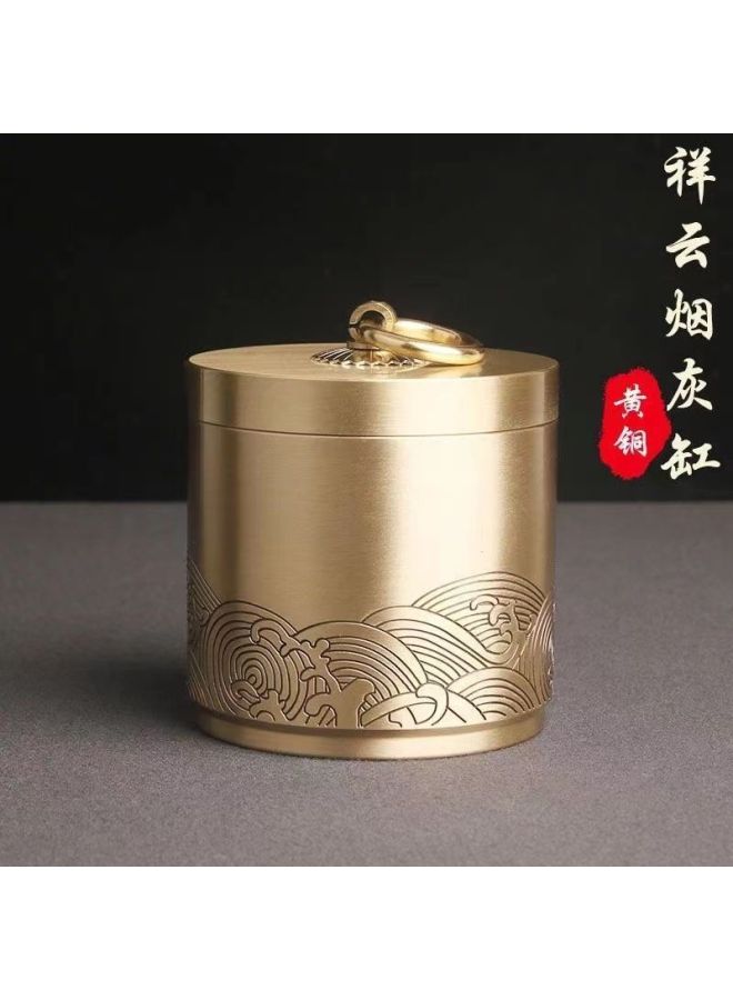 Brass Dragon Horse Ashtray Office High-end Anti-fly Ash Large Creative Ornaments With Lid Baifu Ashtray Home