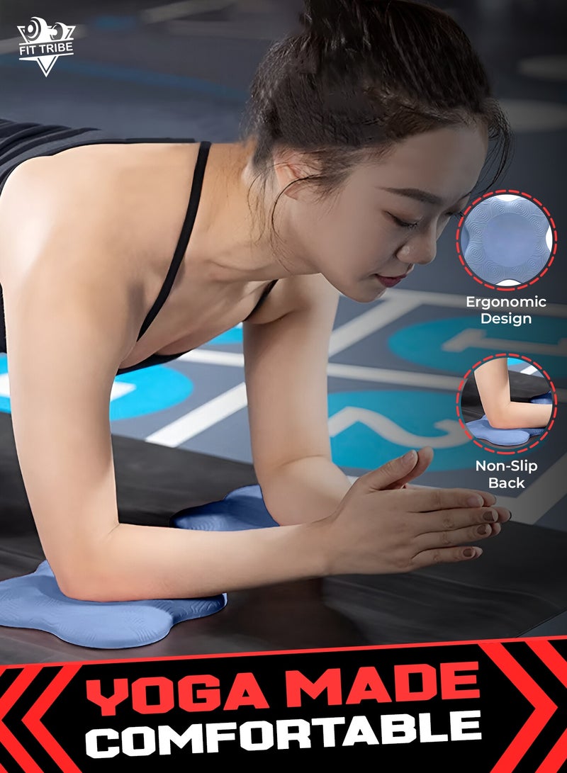 FIT TRIBE 2PCS Yoga Knee Pads for Women & Men, Extra Thick Foam Exercise Pads, Non-Slip Gym Cushion for Knees, Elbows & Hands, Lightweight & Durable Workout Accessories, Yoga Essentials (Blue) - Image 5