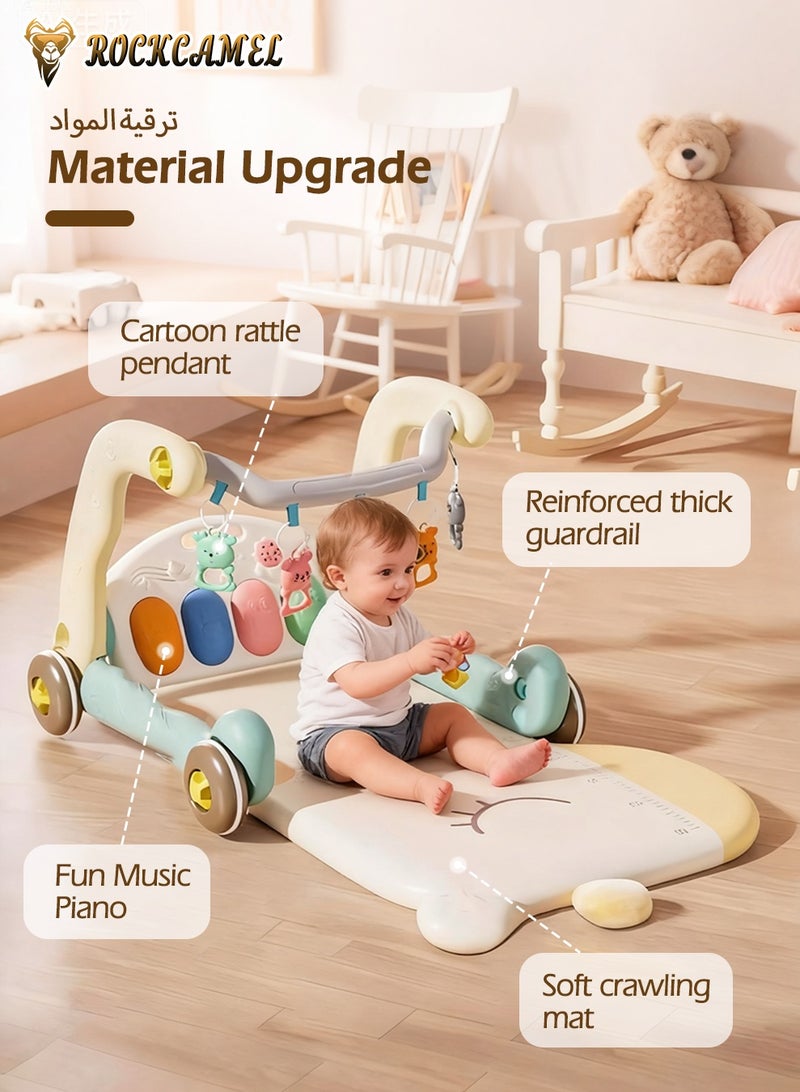ROCKCAMEL سجادة ألعاب رياضية للأطفال، سجادات صالة الألعاب الرياضية للبيانو مع موسيقى وأضواء، سجادة وقت بطن سميكة طويلة قابلة للفصل 90 سم، ألعاب تعليمية إلكترونية موسيقية، مركز أنشطة للرضع والأطفال الصغار - Image 2