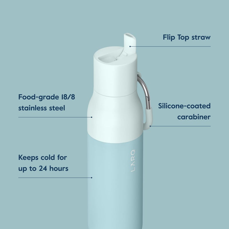 LARQ Bottle Flip Top 25 oz - Insulated Stainless Steel Water Bottle With Straw | BPA Free | Reusable Water Bottle for Sports, Gym, and Travel | Keep Drinks Cold for 24 Hours, Seaside Mint - Image 3
