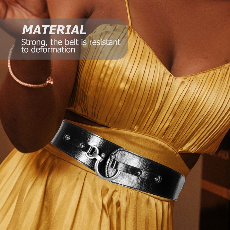 Women Elastic Belt Wide Waist Cinch Belt Fashionable Corset Belt for Women - Image 4