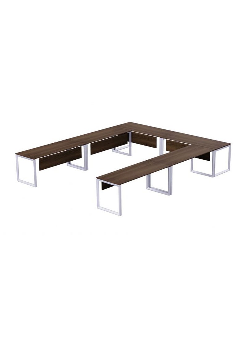 Mahmayi Mahmayi Vorm 136-14 12 Seater Dark Walnut U-Shaped Conference-Meeting Table  - Image 2