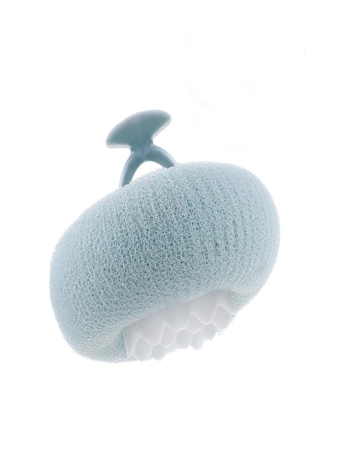 ZQtyf Super Soft Sunflower Suction Cup Bath Ball, New Upgraded 2-in-1 Sunflower Ball Exfoliating Loofah Sponge Mesh Pouf Shower Ball with Comfortable Non-Slip Handle (Blue) - Image 1