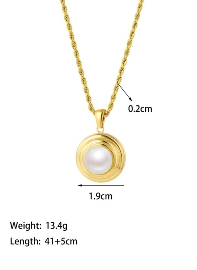 Attractives Trendy Stainless Steel Gold Plated Necklace For Women - Image 4