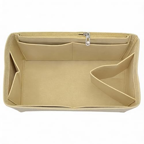 banbeln Purse Organizer Insert, Felt Bag Organizer Handbag Tote Shaper, Felt Material, Soft and Non Damaging Bag (Beige,M) - Image 1