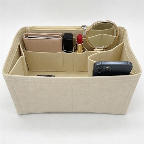 banbeln Purse Organizer Insert, Felt Bag Organizer Handbag Tote Shaper, Felt Material, Soft and Non Damaging Bag (Beige,M) - Image 5