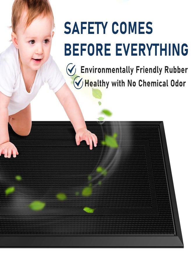BEHERO Front Door Mat Outside Entrance, 36" x 17" Heavy Duty Rubber Outdoor Mats Enlarged for Entryway, Welcome Matt Outdoor, Dirt Trapping Waterproof Exterior Entry Mats, All Weather Doormat Black - Image 5