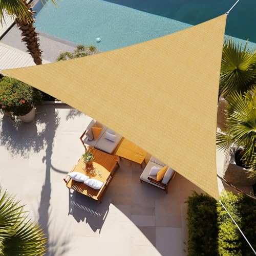 Shade&Beyond Triangle Sun Shade Sail 16' x 16' x 16' Canopy Sand for Patio Garden Yard Deck Pergola, (We Make Custom Size) - Image 1
