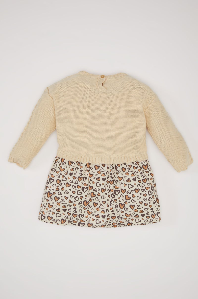 DeFacto Baby Girl Long Sleeve Skirt Patterned Dress  - Image 2