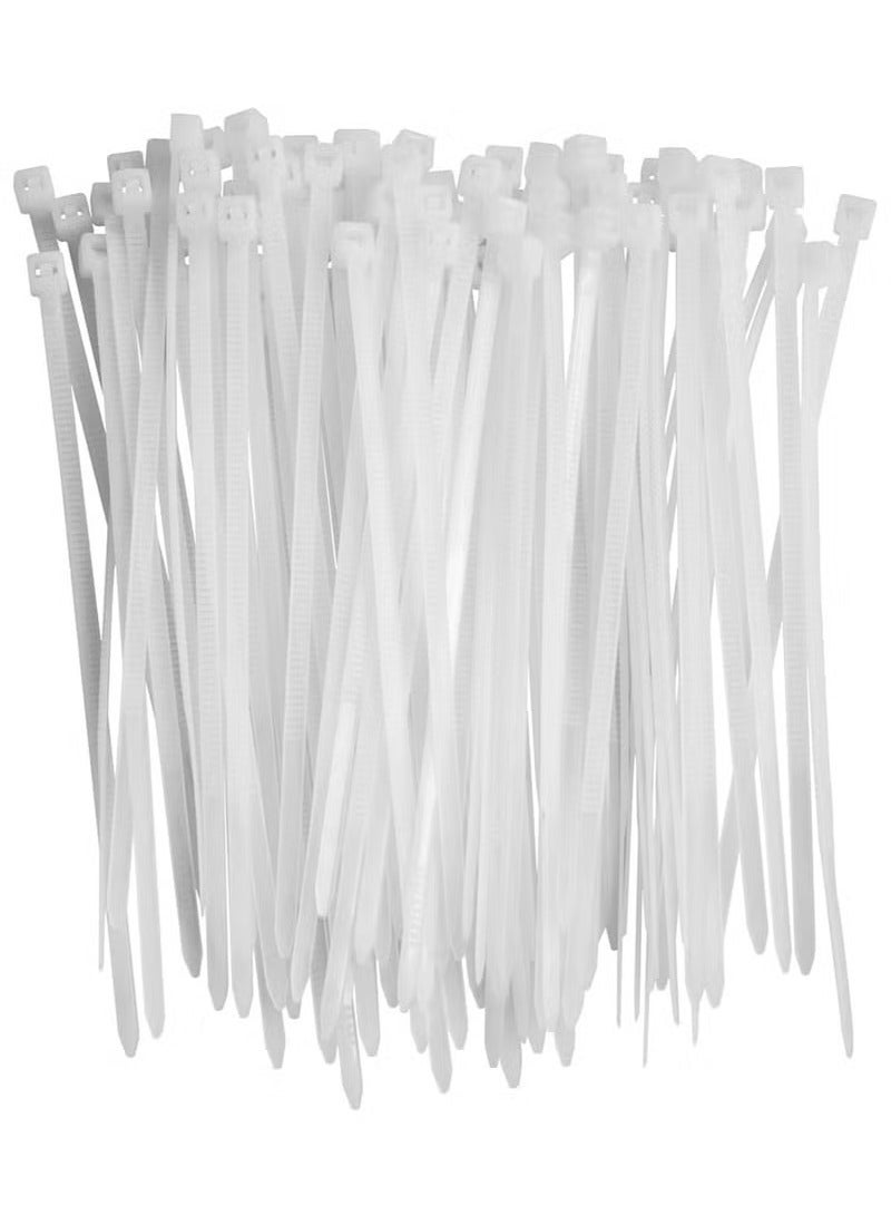 Loquat 100 Pcs Natural Nylon Non-Releasable Cable Tie, 100Mm X 2.5Mm - Image 1