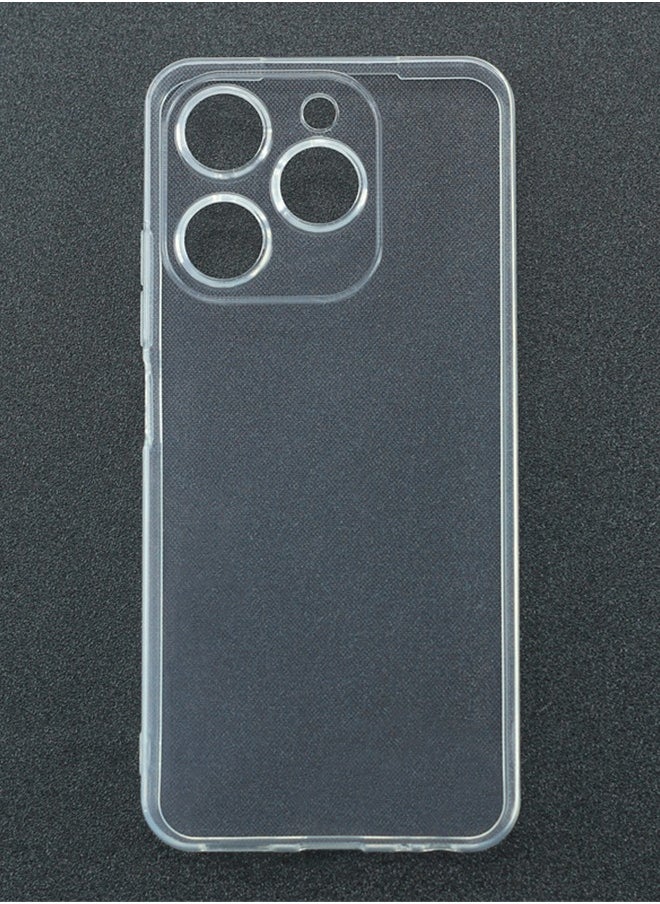 HY - Clear Case for itel A70 (6.6") with 1 x Tempered Glass Screen Protector, Slim Soft TPU Shockproof X Anti-Scratch Phone Cover for itel A70 - Transparent - Image 1