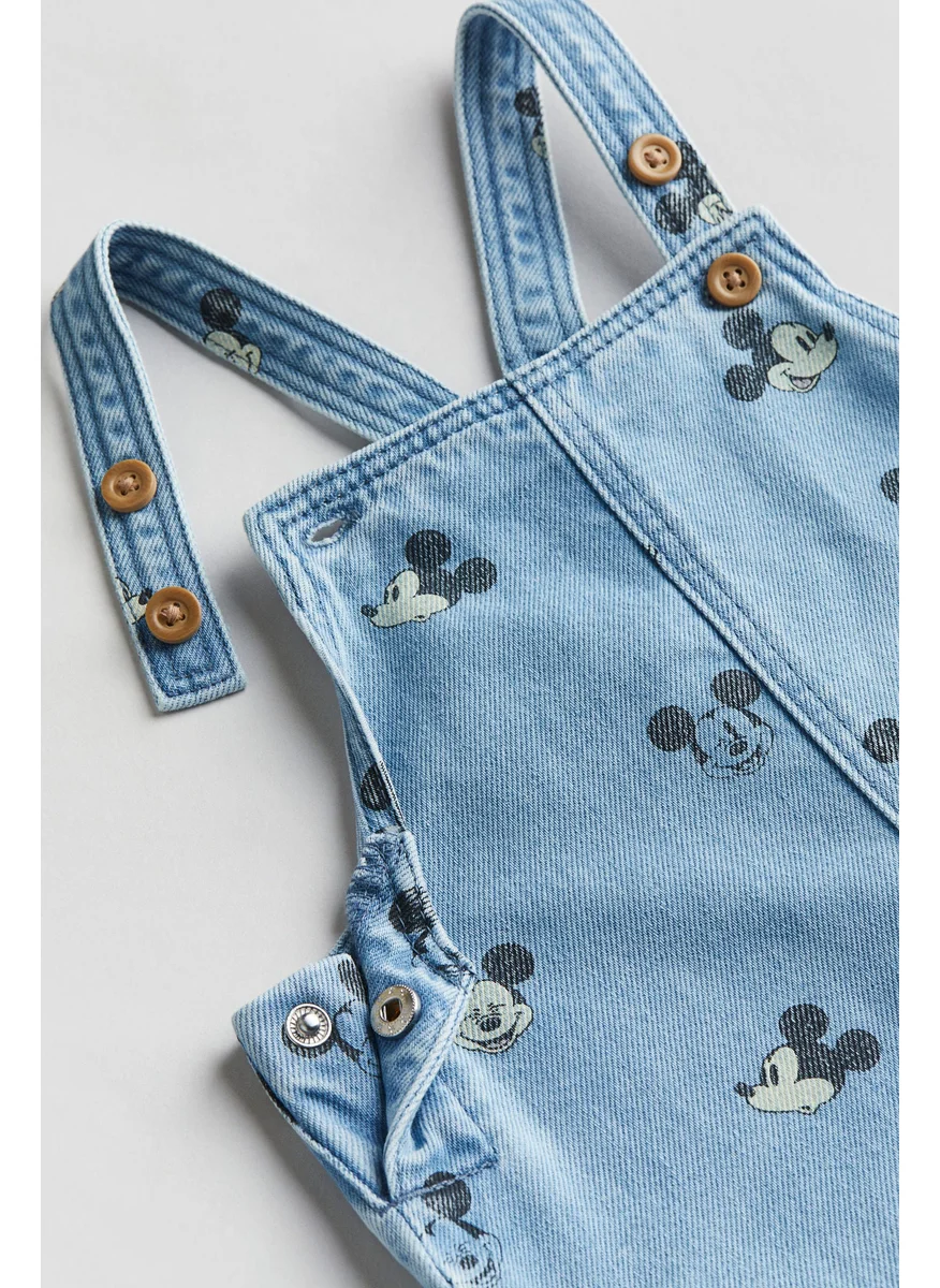 H&M Kids Printed Denim Dungaree