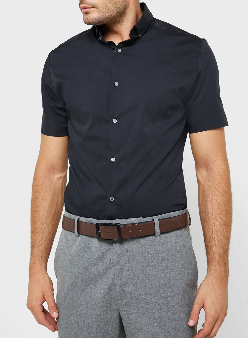 Robert Wood Genuine Grain Leather Formal Belt