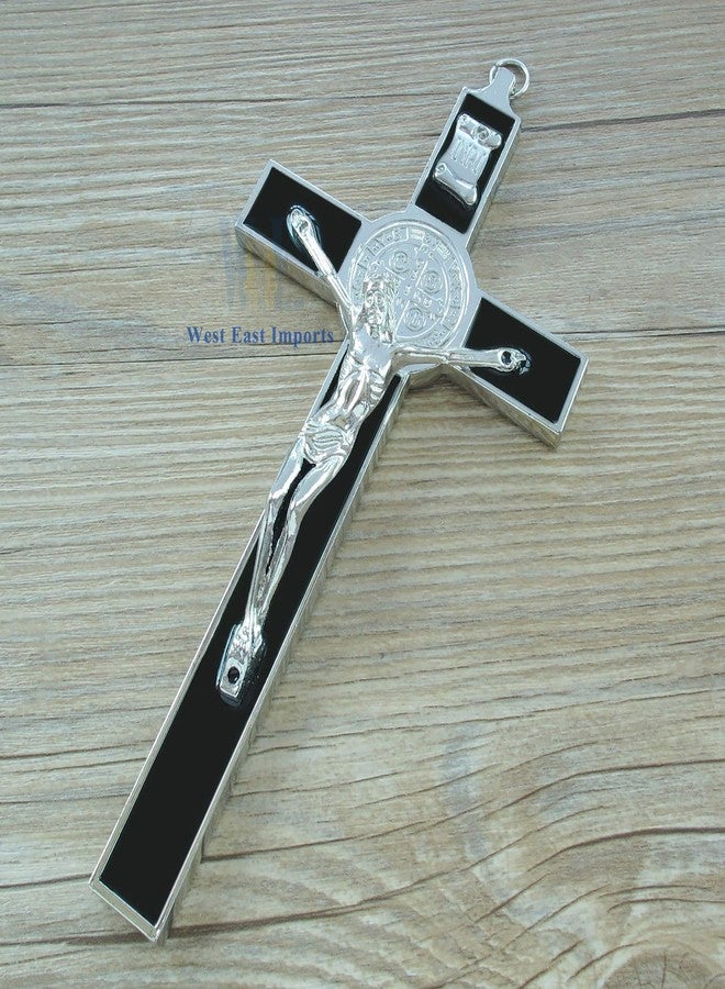 WE Saint Benedict Medal 7.5" Wall Crucifix with Black Colored Enamel Great Gift communion, Confirmation, Baptism, New Home - Image 4