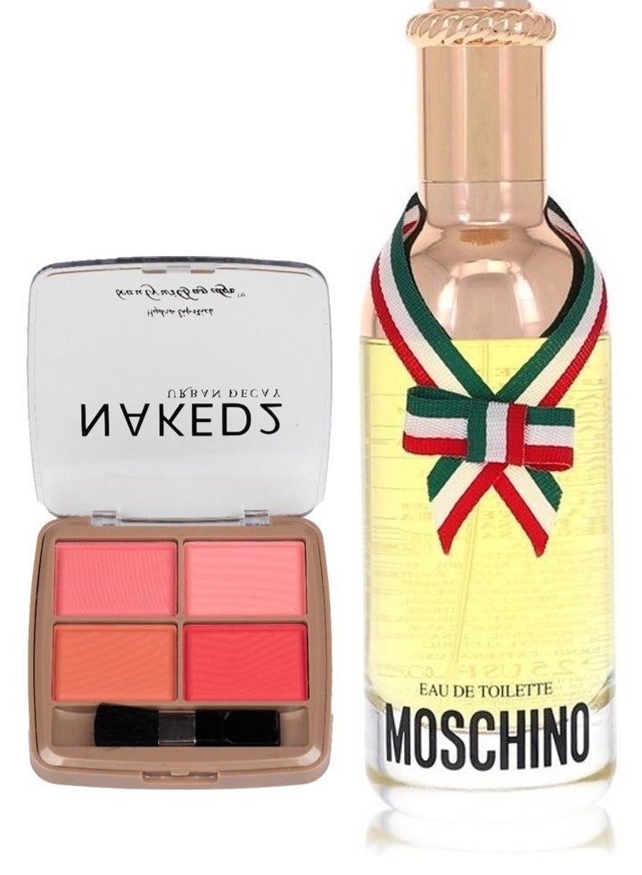 MOSCHINO Naked 2 Blusher 4 Colour Is Enormous Multicolour set & Moschino for women Eau de Toilette 75ml