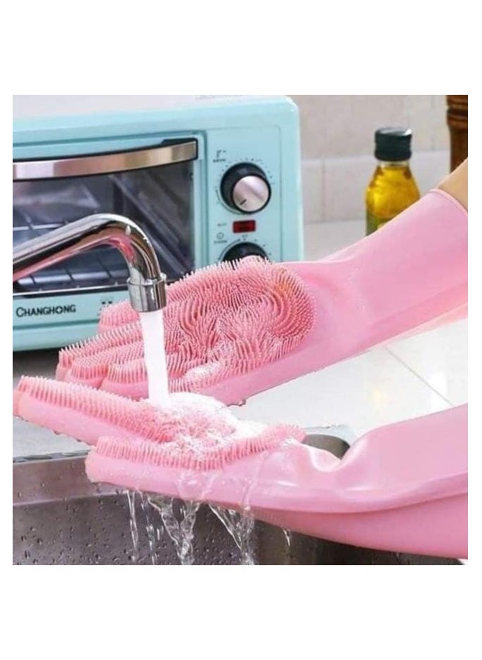 Generic Magic Silicone Dishwashing Glove Multicolor One Size  - Image 2
