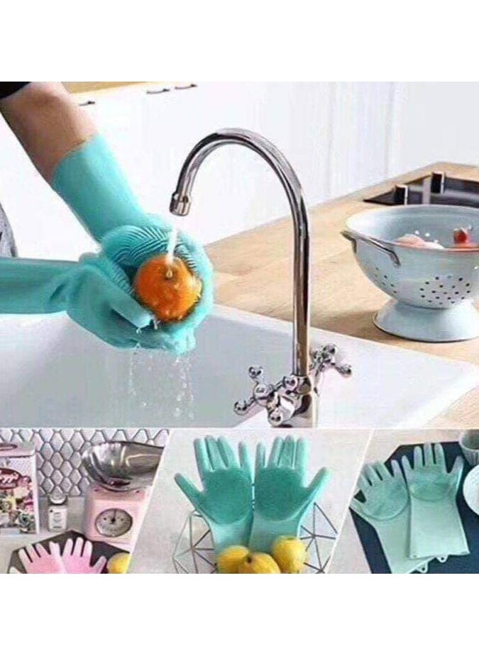 Generic Magic Silicone Dishwashing Glove Multicolor One Size  - Image 4