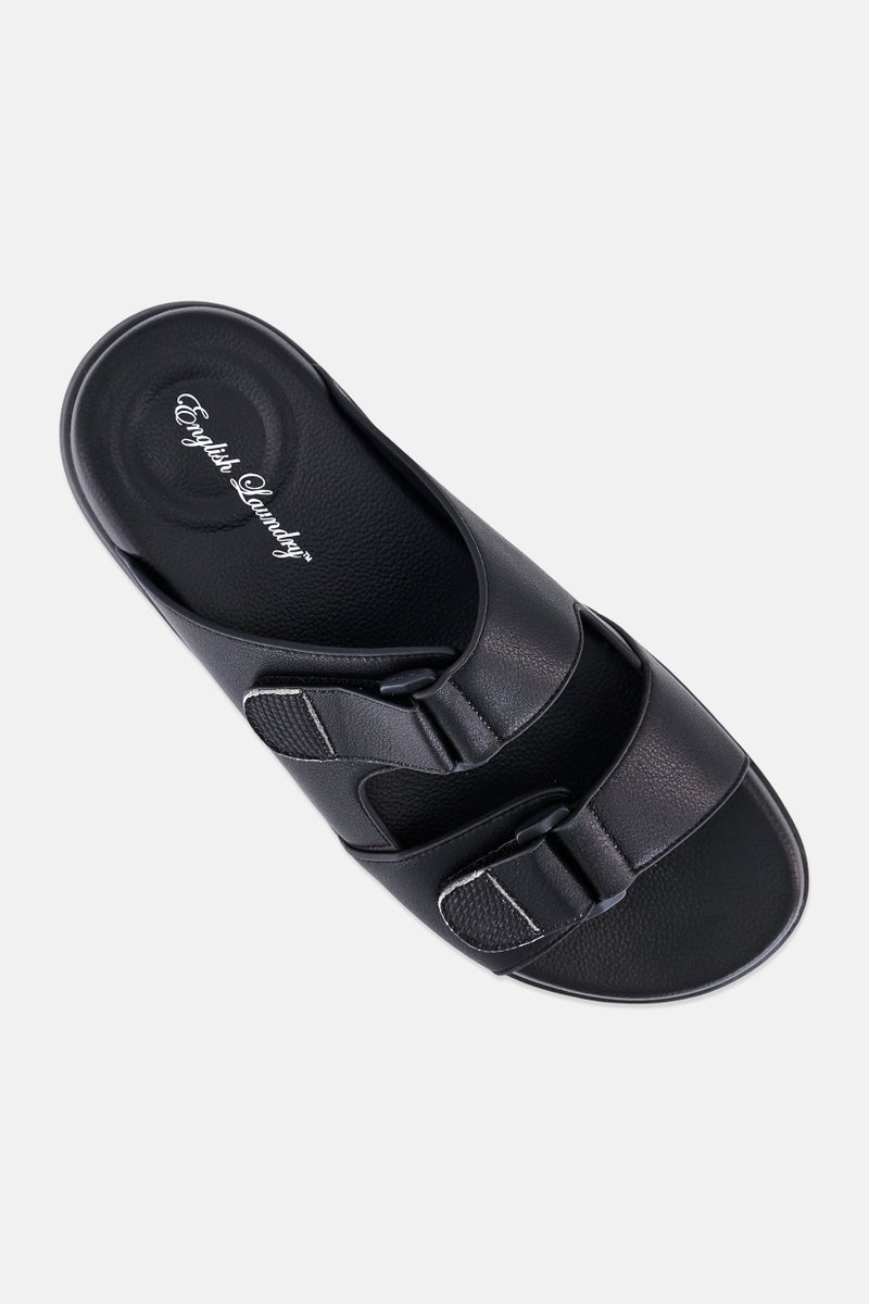 English Laundry Men Slip On Arabic Sandals, Black - Image 3