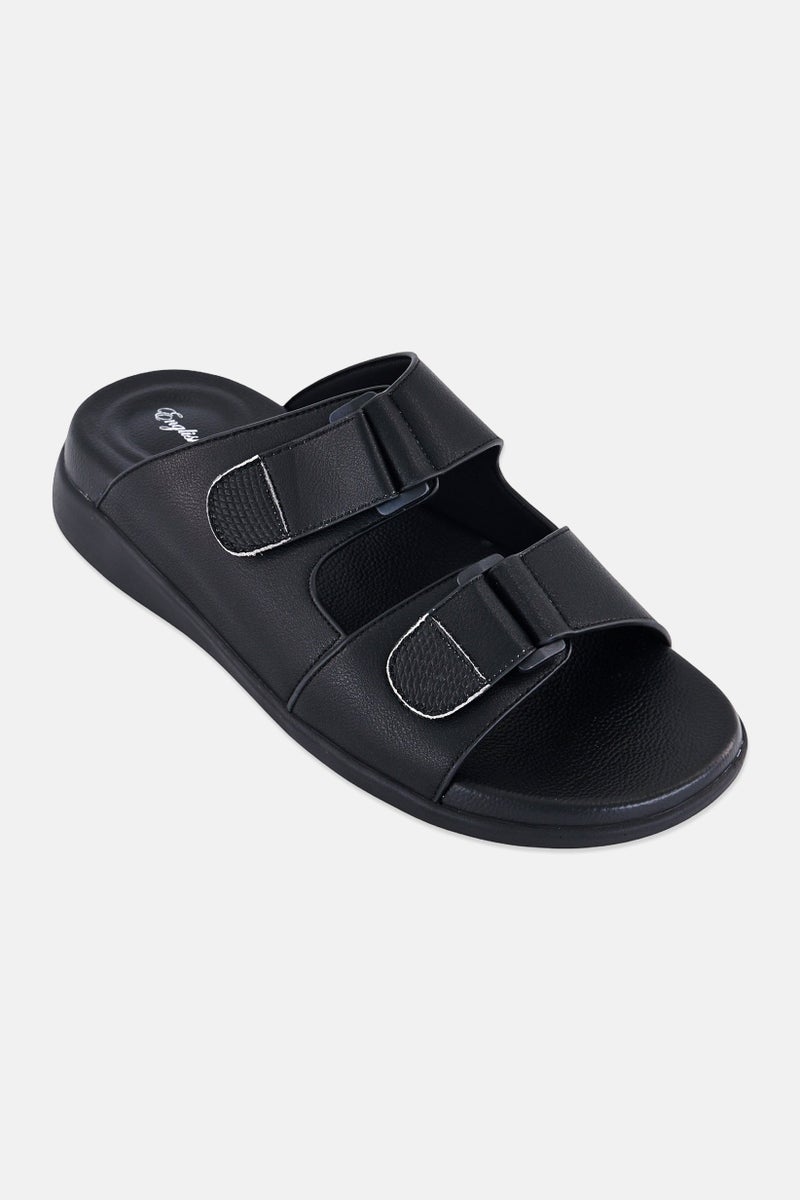 English Laundry Men Slip On Arabic Sandals, Black - Image 1