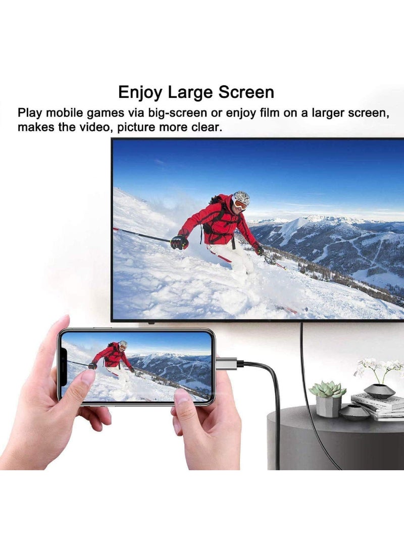 Rock Pow - [Apple MFi Certified] Lightning to HDMI Adapter for Phone to TV Compatible with iPhone 14/13/12/11/X/8/ iPad Sync Screen Connector Directly Connect on HDTV/Monitor/Projector NO Need Power Supply - Image 1