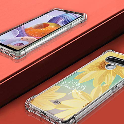 Osophter for LG Stylo 6 Case Clear Transparent Reinforced Corners TPU Shock-Absorption Flexible Cell Phone Cover for LG Stylo 6(Big Sun Flower) - Image 4