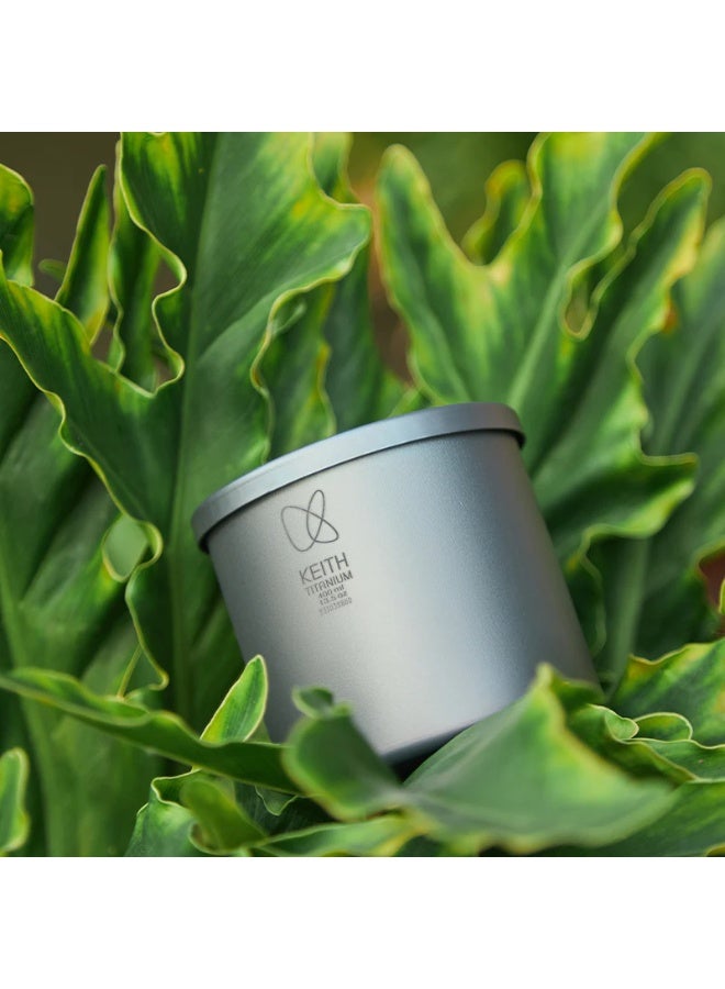 KEITH Titanium Radiant Spectrum Cup Titanium Grey, Double-Wall Pure Titanium Coffee Mug 400ml Lightweight Thermal Cup - Image 4