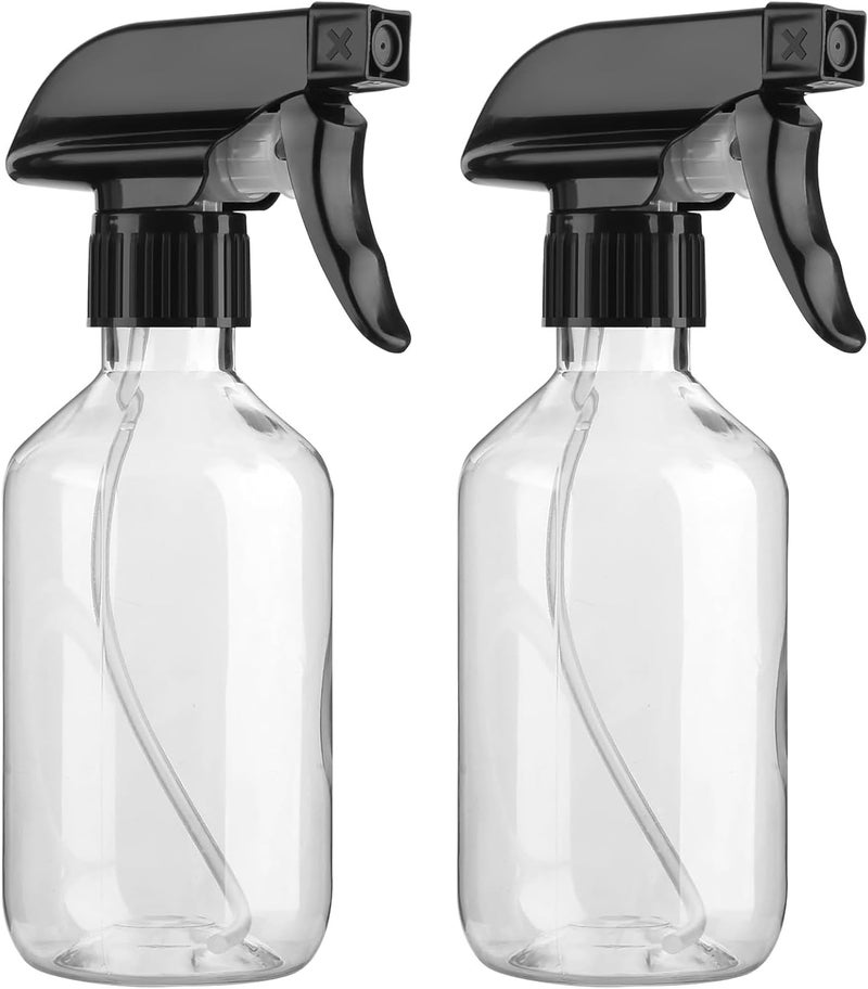 Likealot 2 Pack Leakproof Spray Bottles 300ml - Adjustable Nozzle (Mist/Jet), Refillable PET Plastic for Hair, Cleaning, Plants, Travel | BPA-Free, No-Spill Design, Salon & Home Essentials (Clear) - Image 1