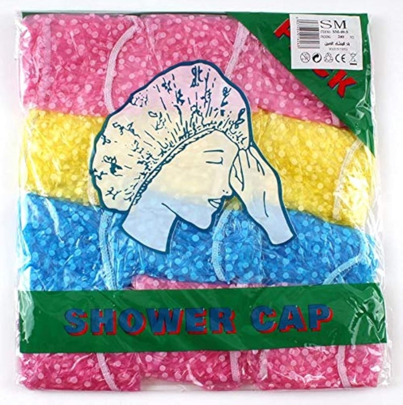 Plastic Shower Cap, Set of 12 Pieces