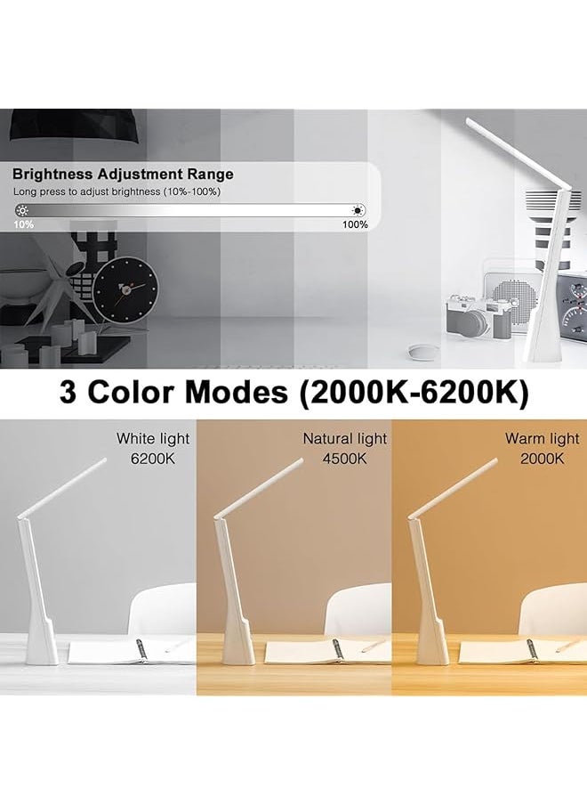 X spring Led Desk Lamp Charge And Plug Available Study Lamp Home Office Table Lamp With 3 Lighting Modes And Stepless Dimming Foldable Portable Eye Protection Table Lamp For Dorm Study Bedroom  - Image 2