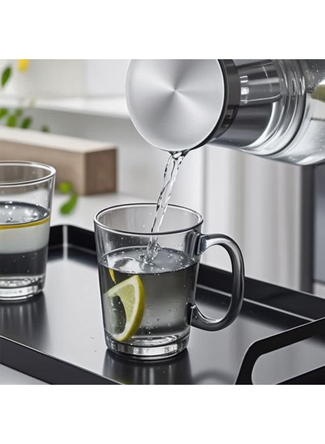 CircleJoy Circle Joy Glass Cups Heat-resistant Water Cups For Home Use, 9-piece Set With Handles, Living Room Tea Cups With Cup Holder - Image 5