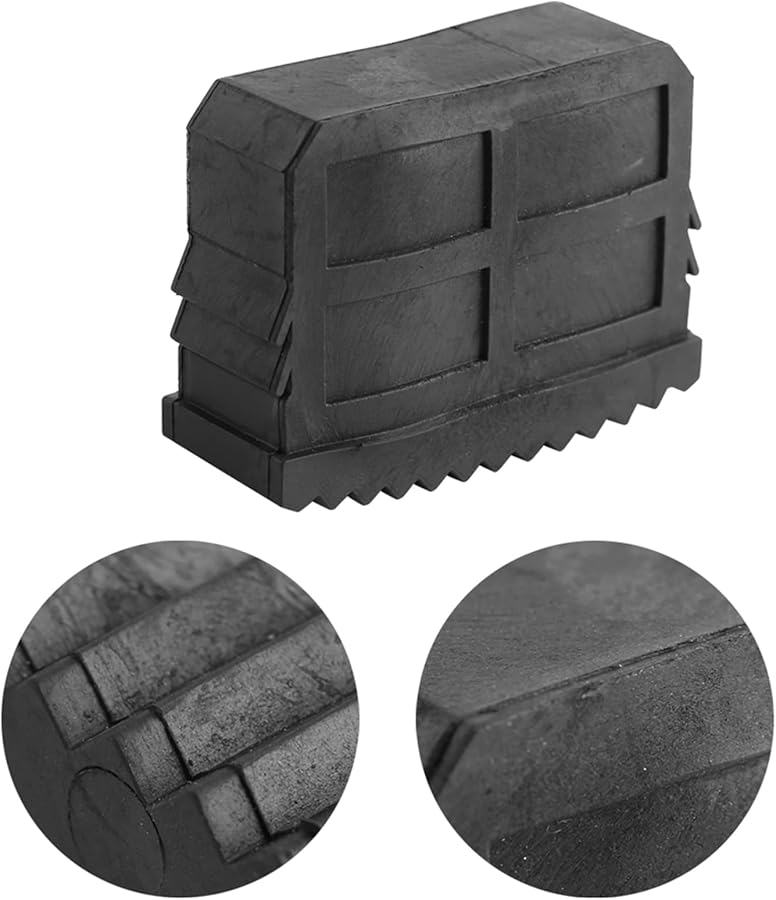 Black Rubber Ladder Feet Pads 2Pcs Non Slip Replacement Treads For Aluminum Ladders - Image 4