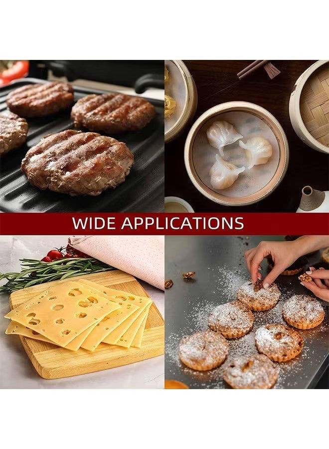 200 قطعة من ورق البرجر الدائري مزدوج الجوانب، ورق برجر مقاس 4 بوصات لفصل قطع البرجر والكوكيز والمزيد - Image 5